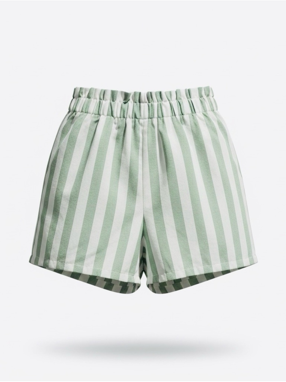 SHEIN Girl’s Green and White Striped Shorts - Youth Size 10-11, New (Never Worn)